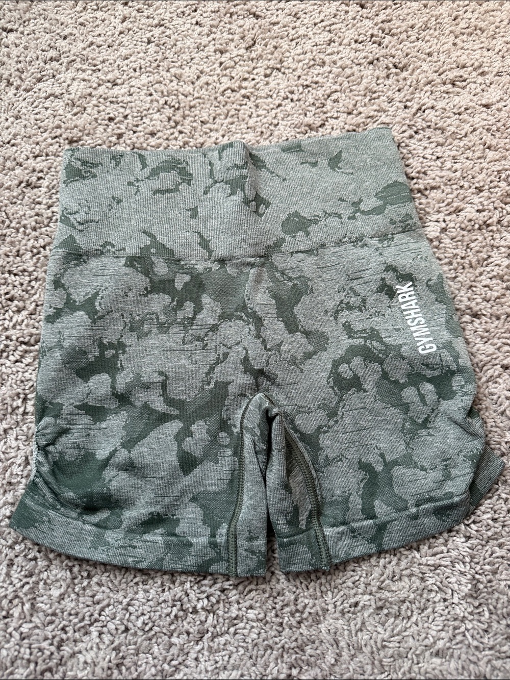 Gymshark Olive Camo Seamless Workout Shorts